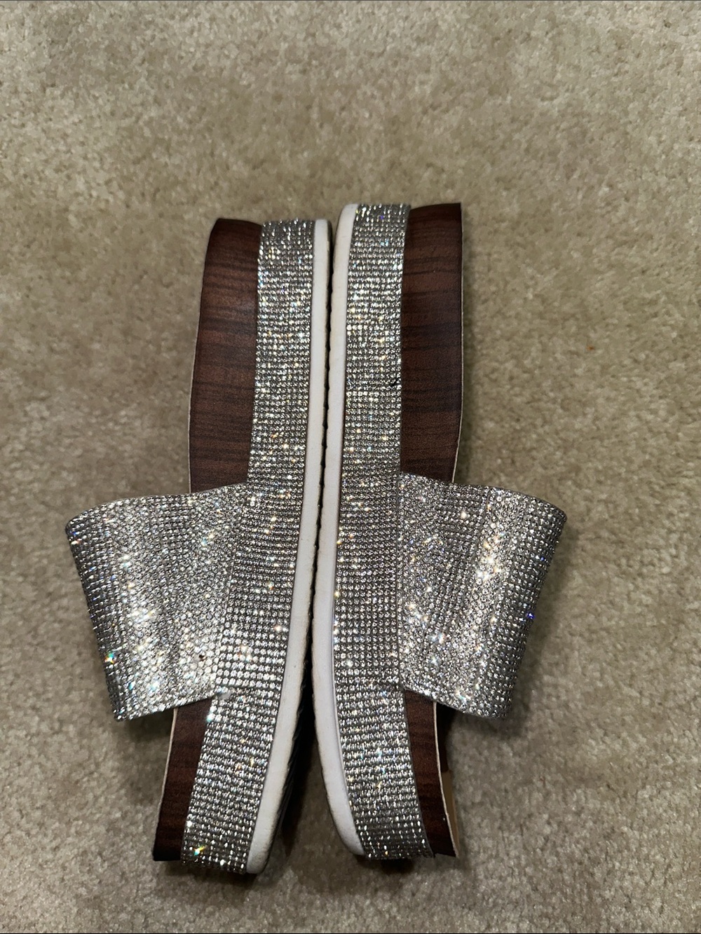 Forever 21 Rhinestone Slide Sandals in Silver - Picture 5 of 8